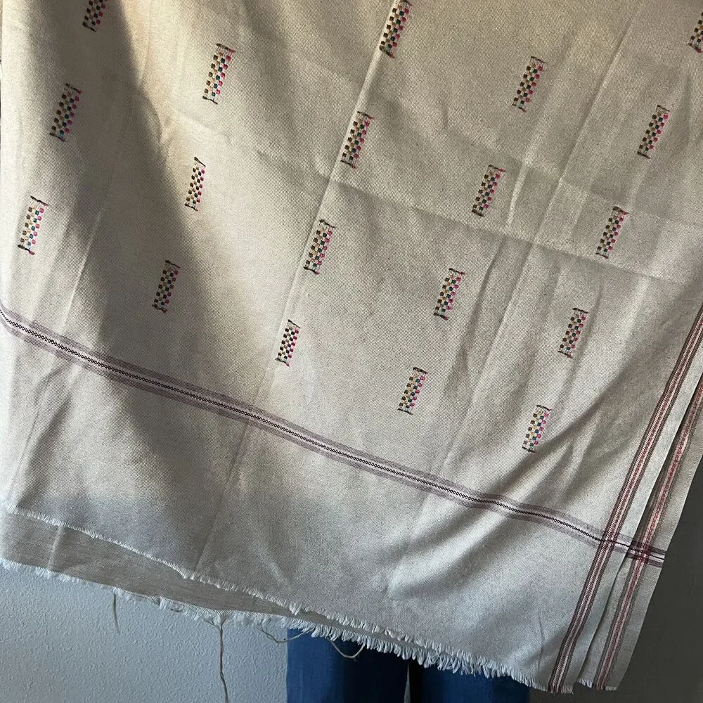 VTG  Woven bohemian geometric raw edge fringe‎ colorful Table Runner home decor